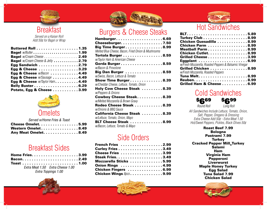 Menu - TJ's Deli and Grill