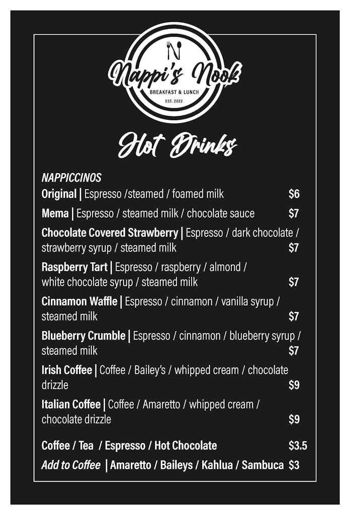 Neaps Menu Menu - Nappi's Nook