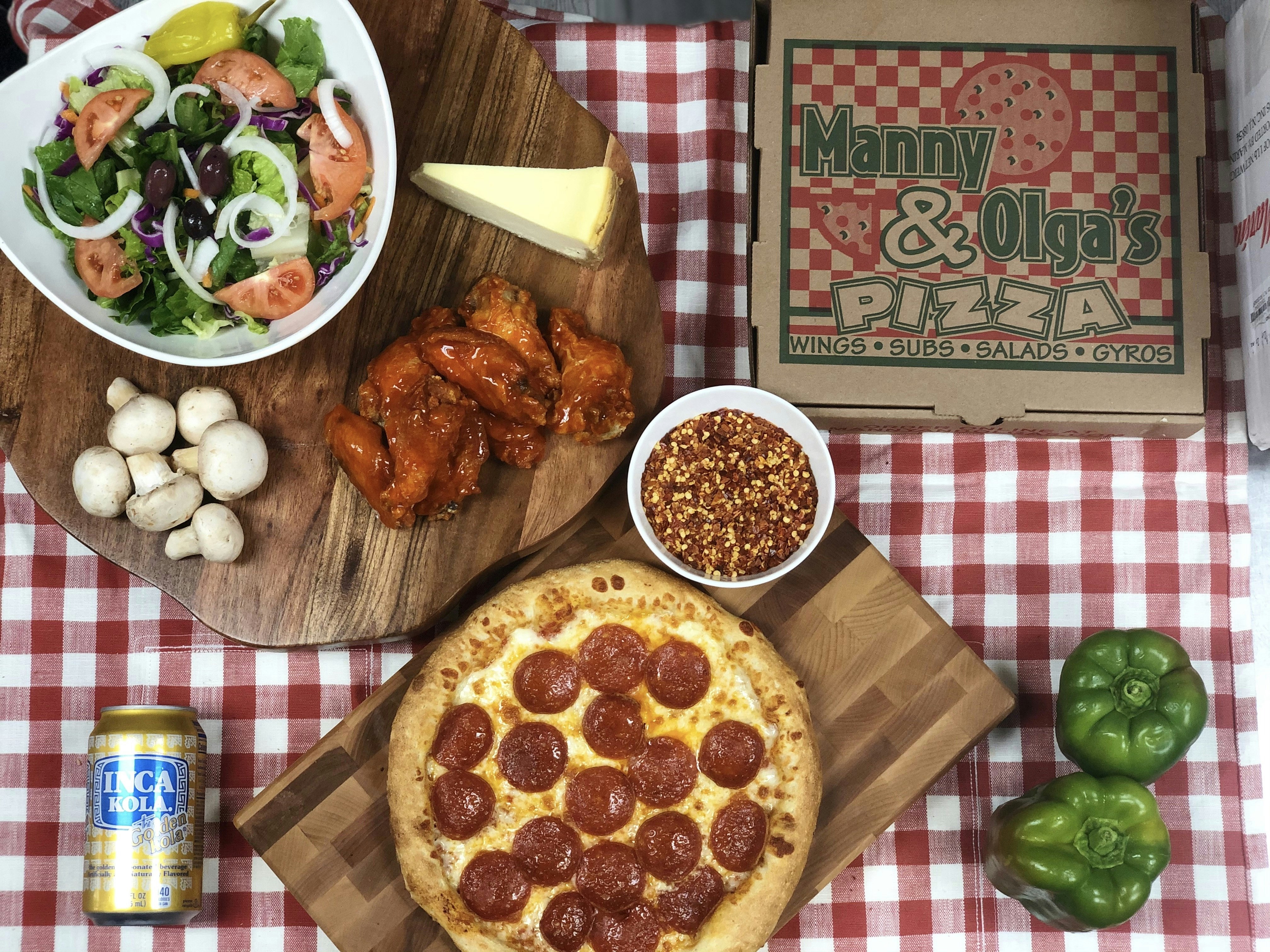 Pizza, Wings, and Salads