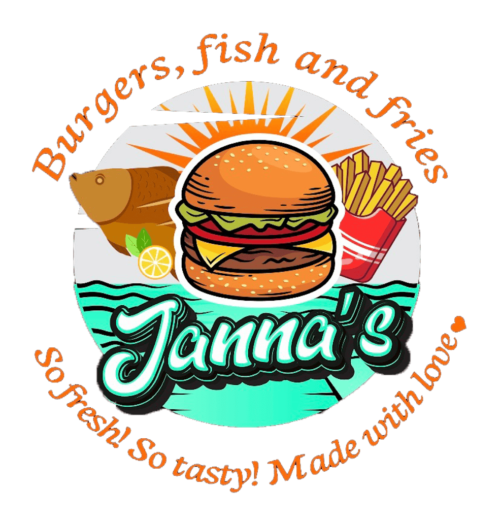 Janna's Burgers Fish and Fries Logo