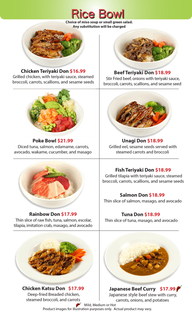 Menu Nakorn Roll & Bowl