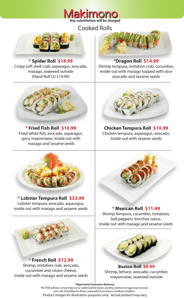 Menu Nakorn Roll & Bowl
