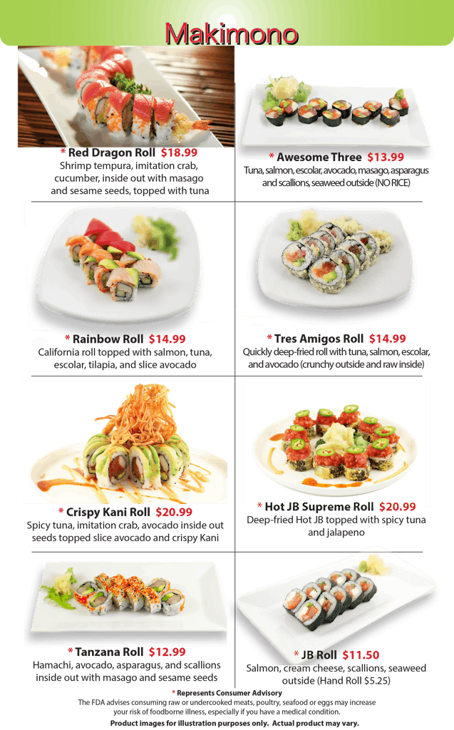 Menu Nakorn Roll & Bowl