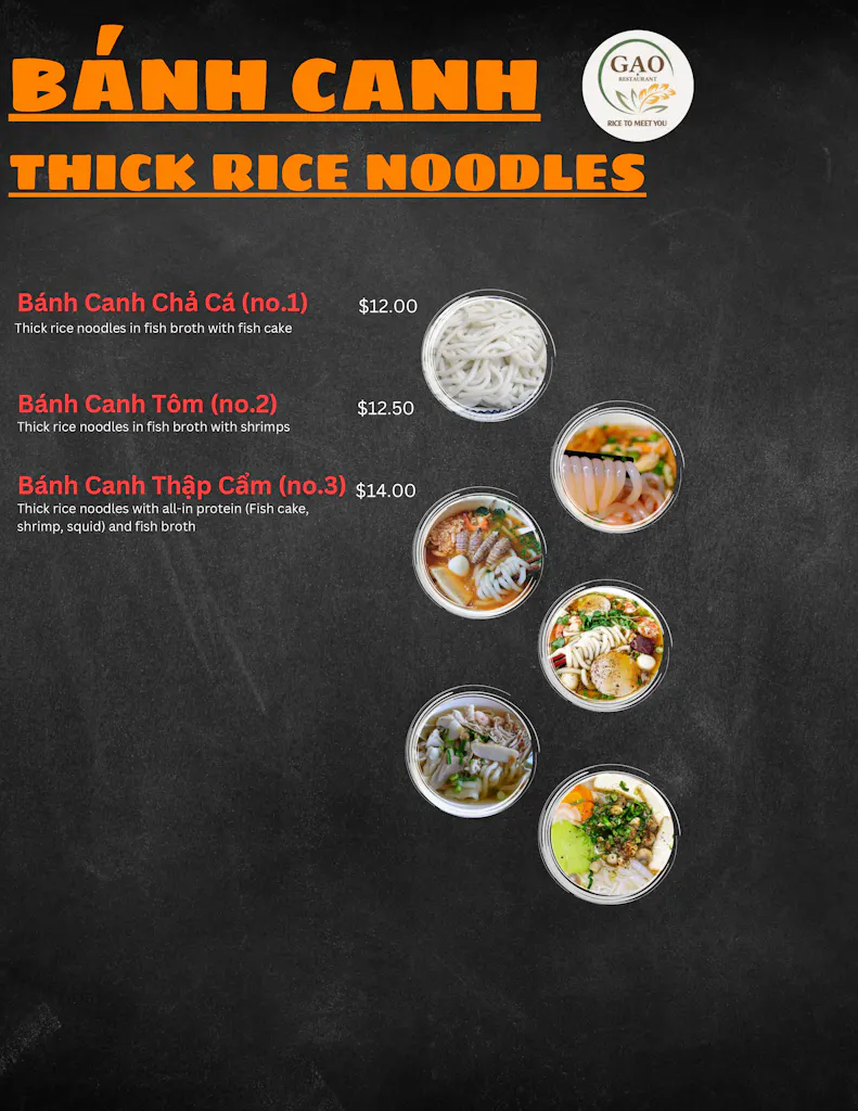 Menu - Gao Restaurant