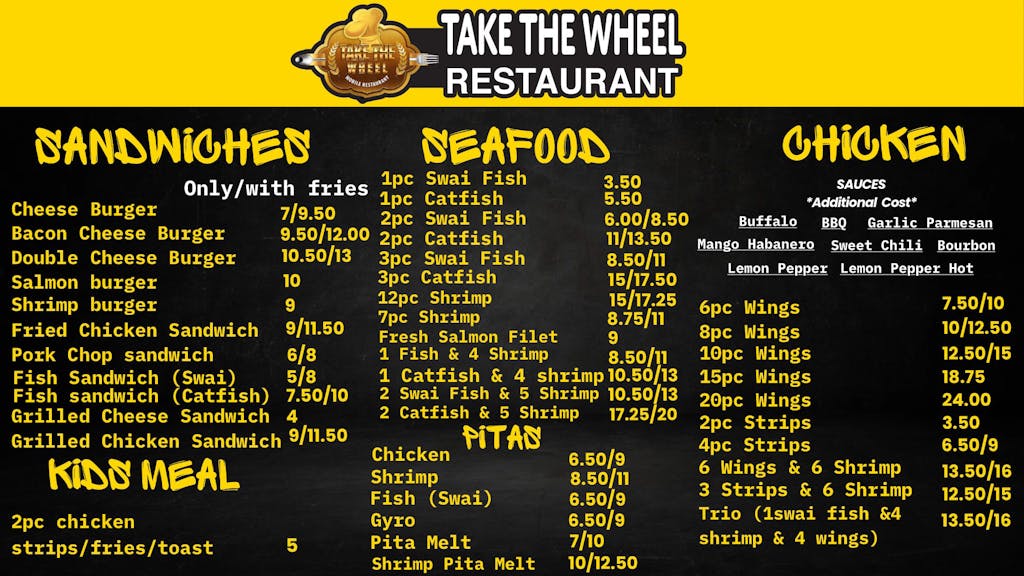 Menu - Take The Wheel