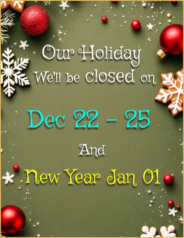 December 2025 Holiday Closure Flyer
