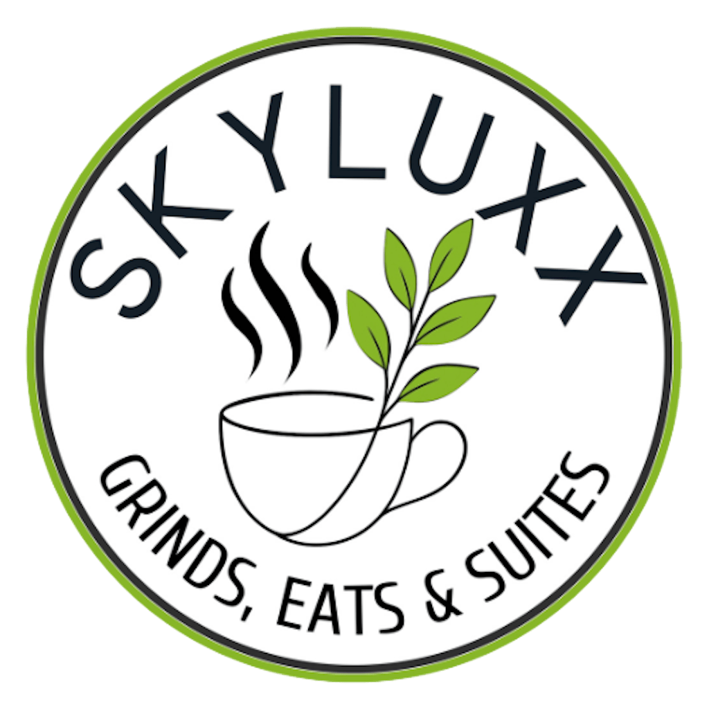Skyluxx Grinds, Eats & Suites Logo