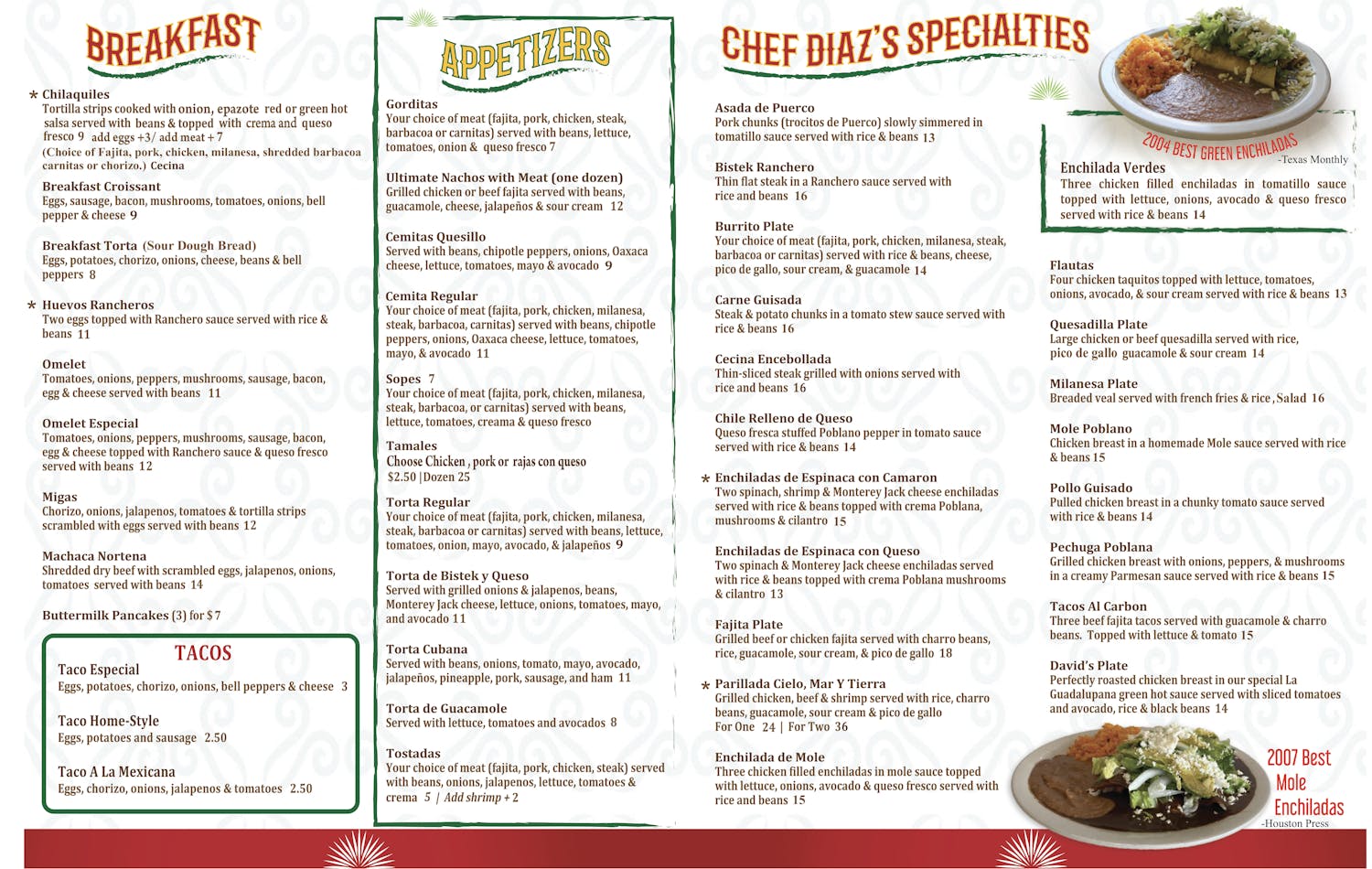 La Guadalupana Bakery & Cafe Menu