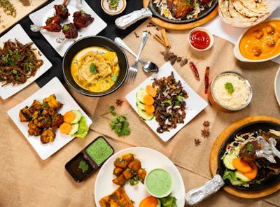 Food on table top down