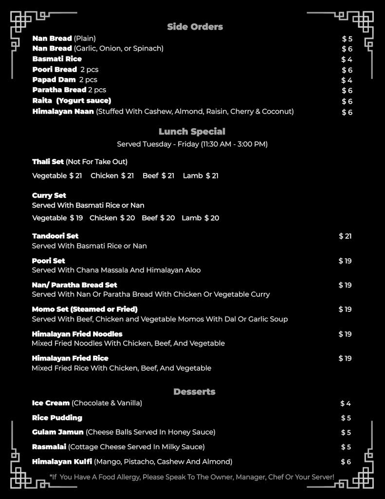 Regular Menu4