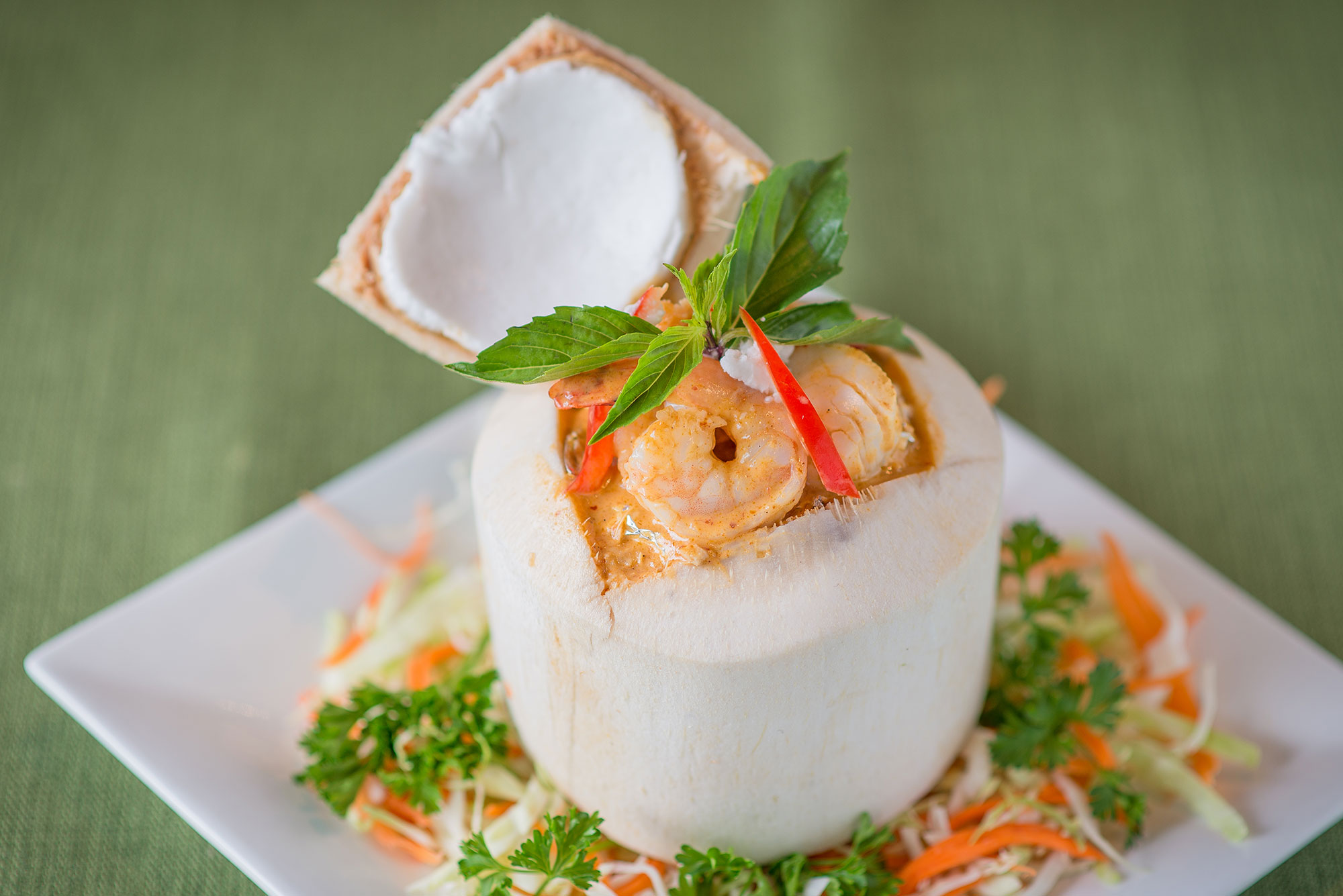 Seafood Curry in Young Coconut