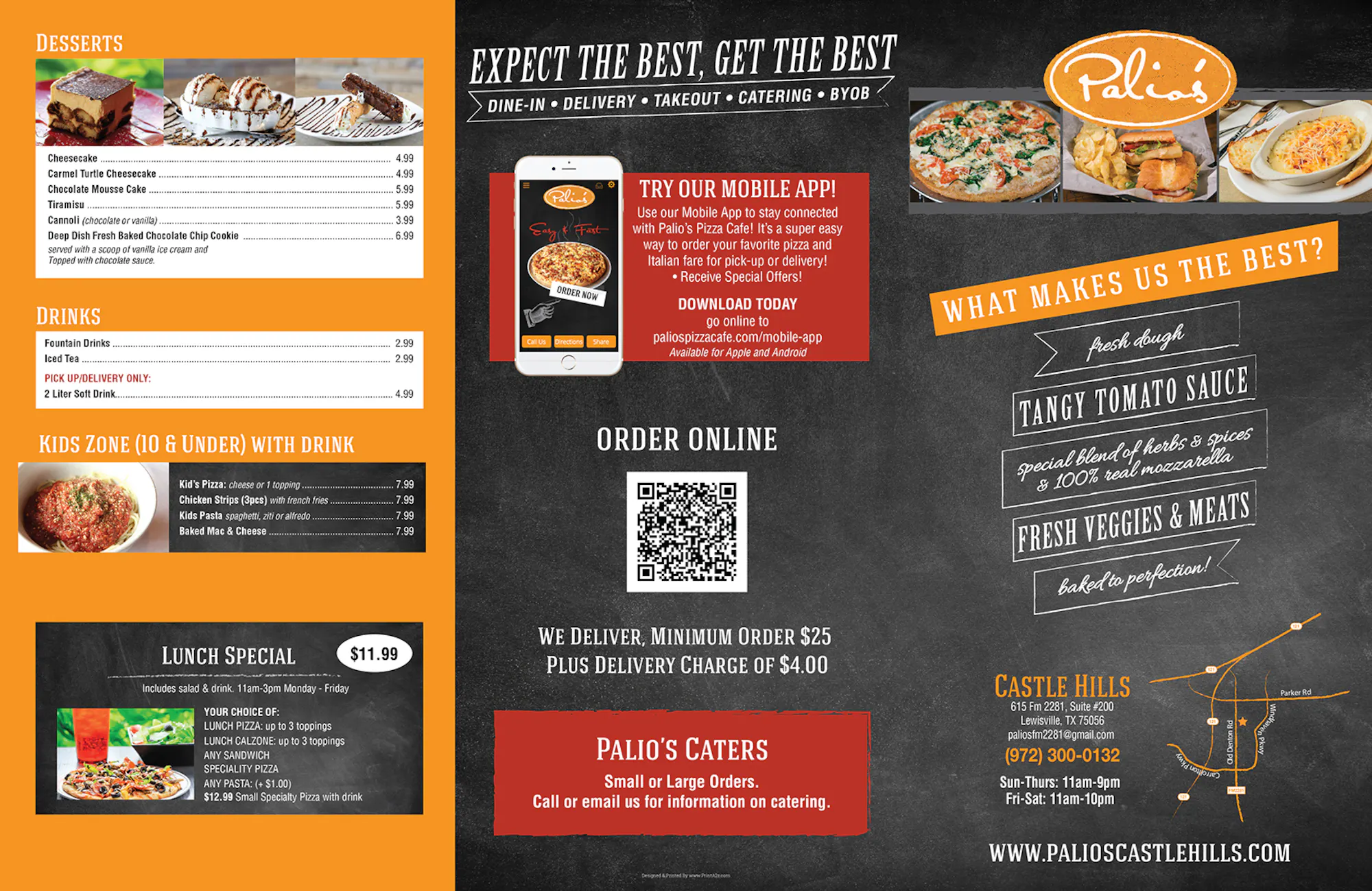 Palio's menu