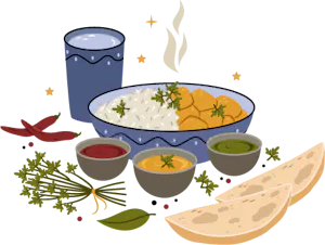 Indian food illustration