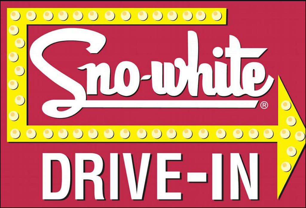 SNO WHITE DRIVE IN (Riverbank) Logo