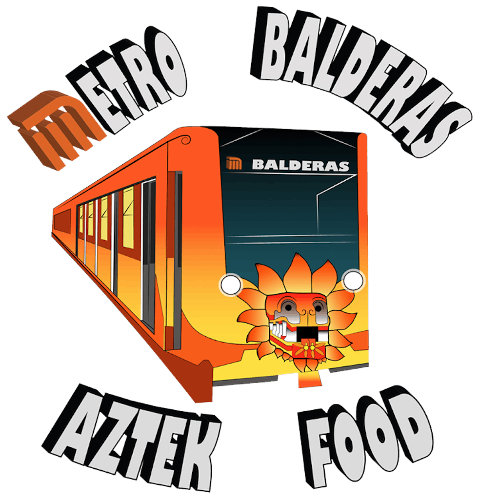 Metro Balderas Aztek Food Logo
