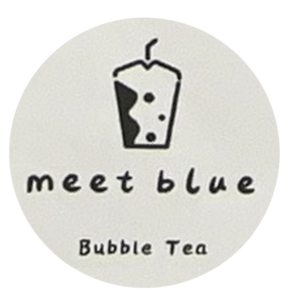 Meet Blue Bubble Tea Logo