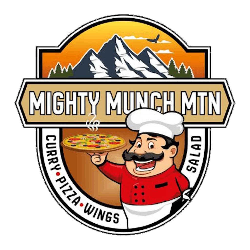 Mighty Munch Mtn Curry Pizza Logo