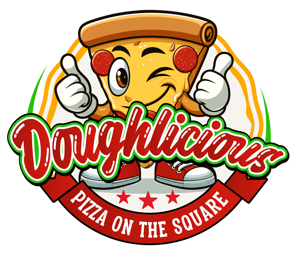 Doughlicious Pizza Logo