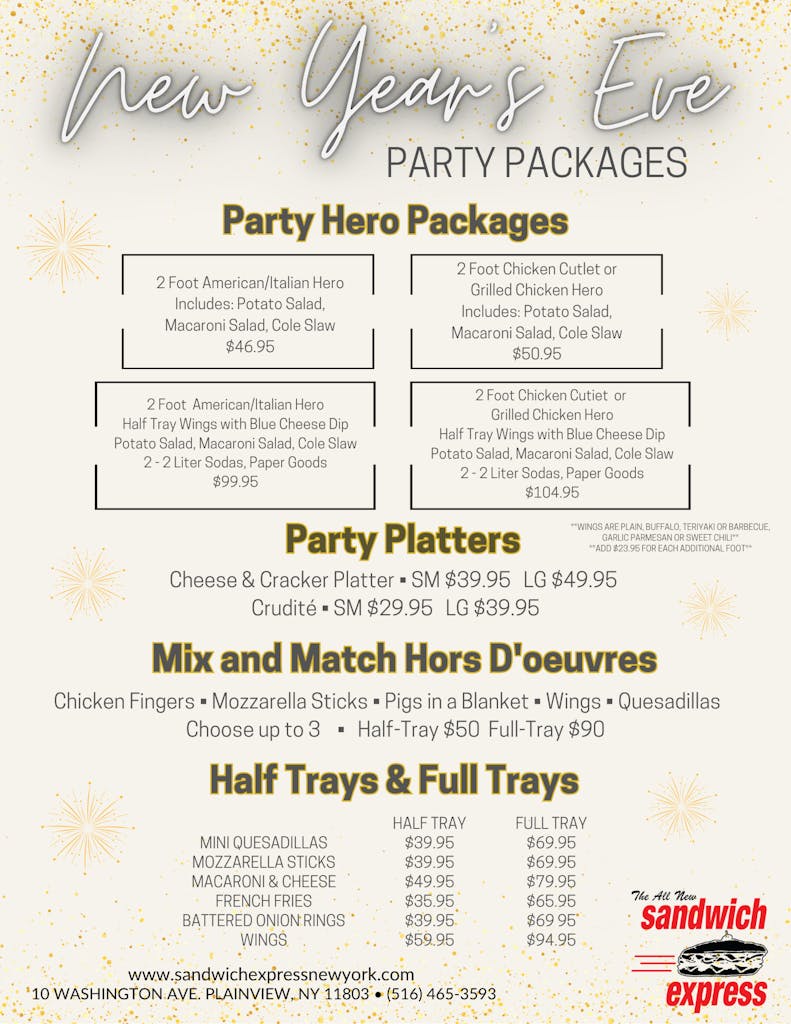 New Year's Eve Party Packages